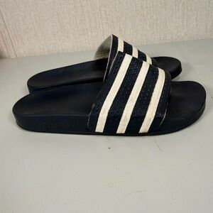 Adidas ADILETTE COMFORT SLIDE Sandals Black/White #JUM 714001 Size  US/9